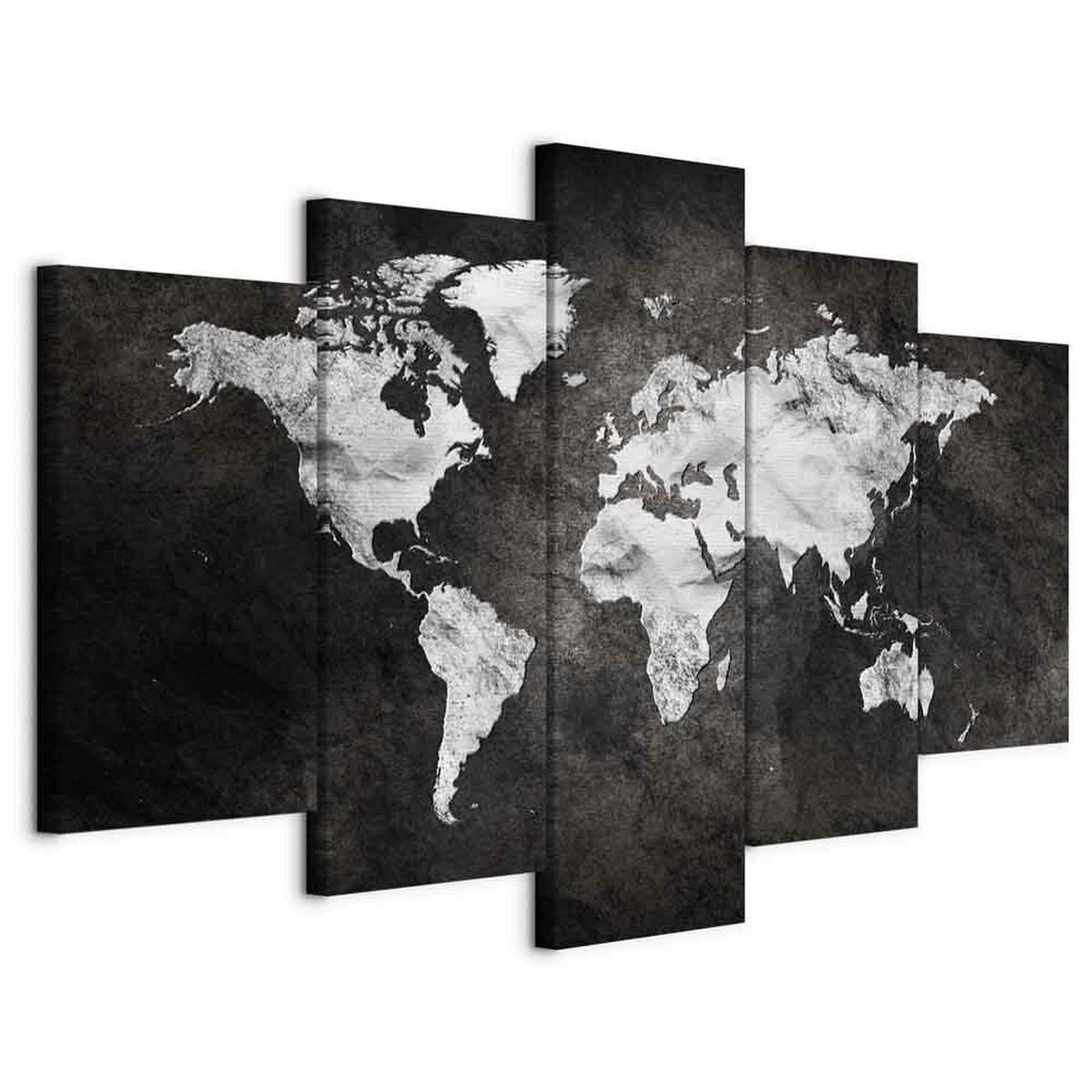 Leinwandbild Dark World Grau Schwarz B: 200 cm - Schwarz/Grau, Basics, Holzwerkstoff/Textil (200/100/1,5cm) - artgeist