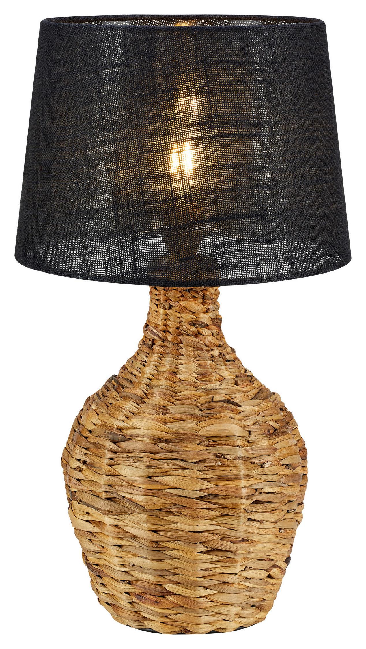 Tischleuchte Memory-Funktion, 40w - Schwarz/Naturfarben, Basics, Naturmaterialien (32/58/32cm) - Markslöjd