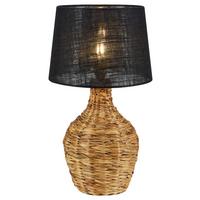 Tischleuchte Memory-Funktion, 40w - Schwarz/Naturfarben, Basics, Naturmaterialien (32/58/32cm) - Markslöjd