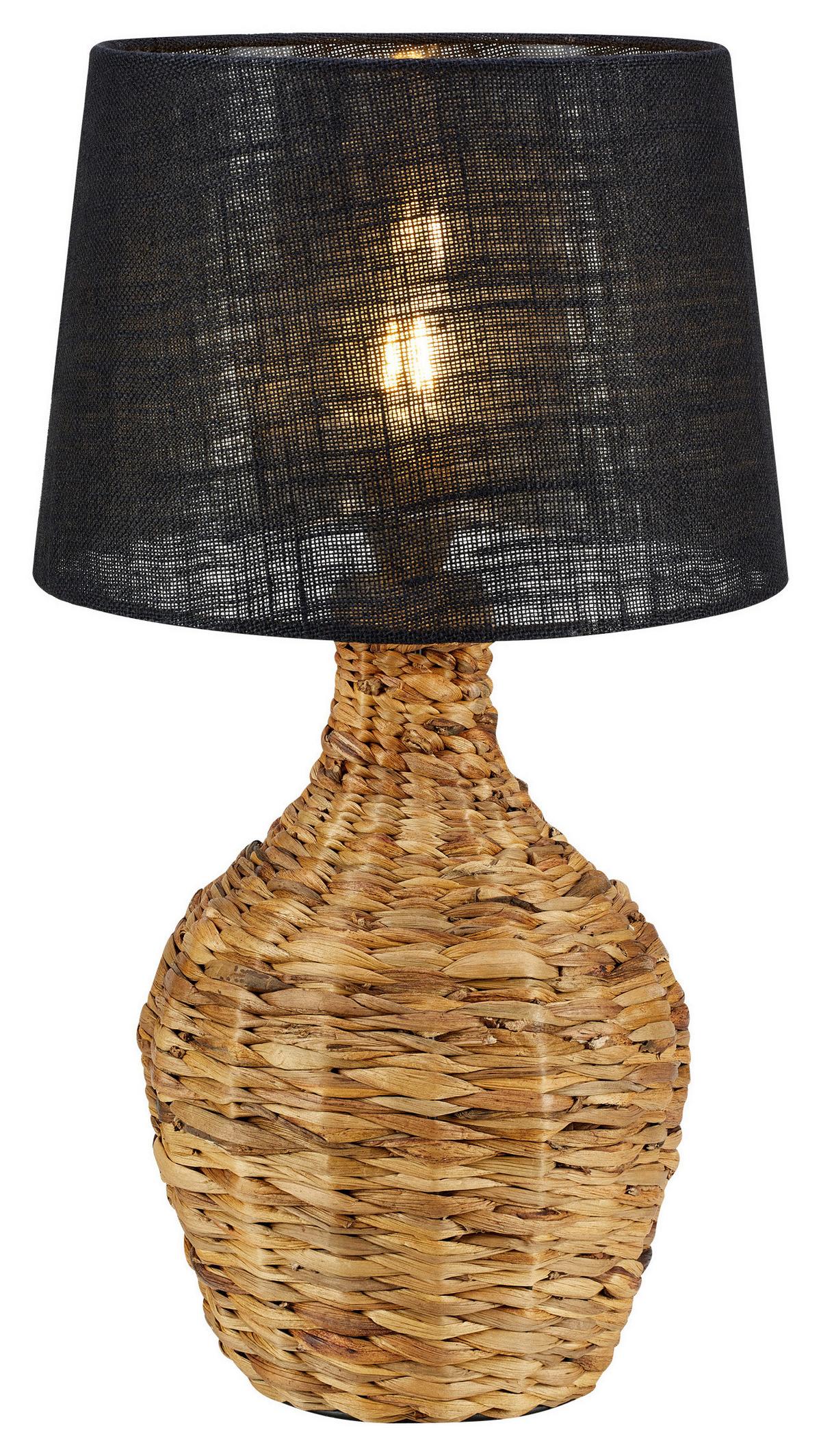 Tischleuchte Memory-Funktion, 40w - Schwarz/Naturfarben, Basics, Naturmaterialien (32/58/32cm) - Markslöjd