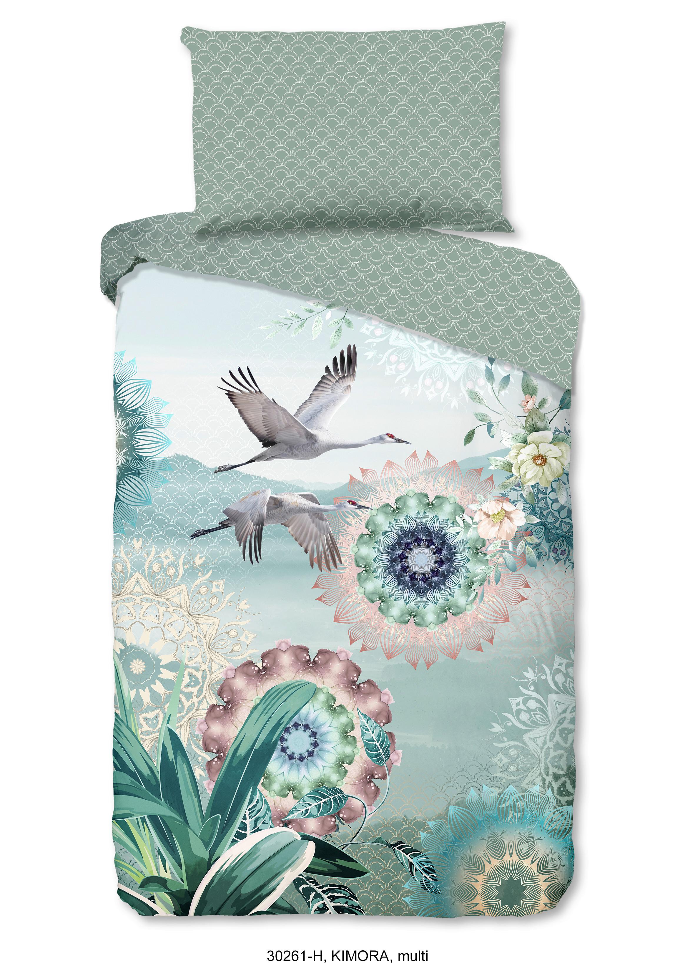 Bettwäsche Kimora Grün Olivgrün 140x200 cm - Jadegrün/Olivgrün, Trend, Textil (140/200cm)