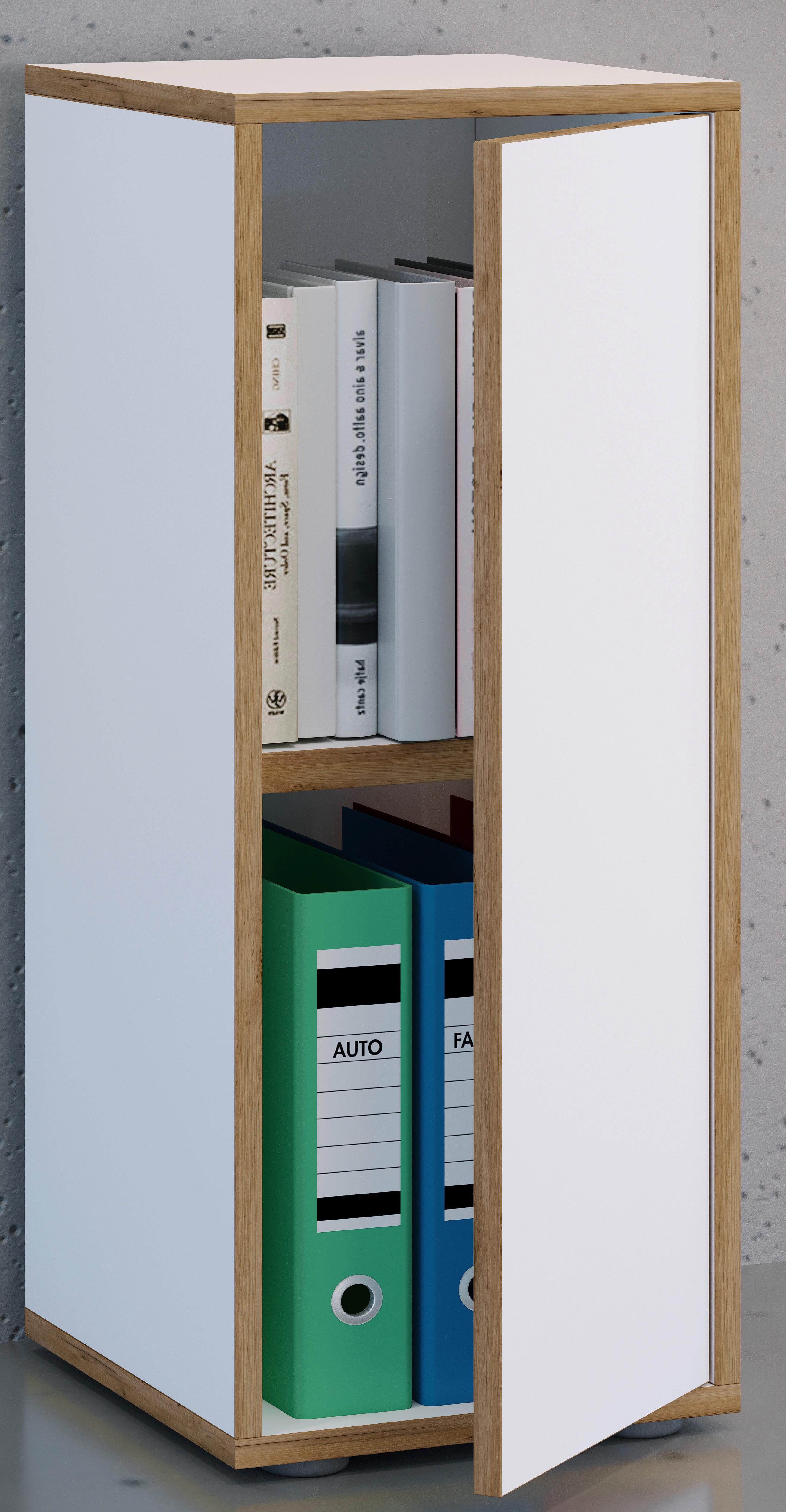 Aktenschrank Salia Weiß, Honigeiche B: 30 cm - Honigeiche/Weiß, Design, Holzwerkstoff (30/74/33cm) - MID.YOU
