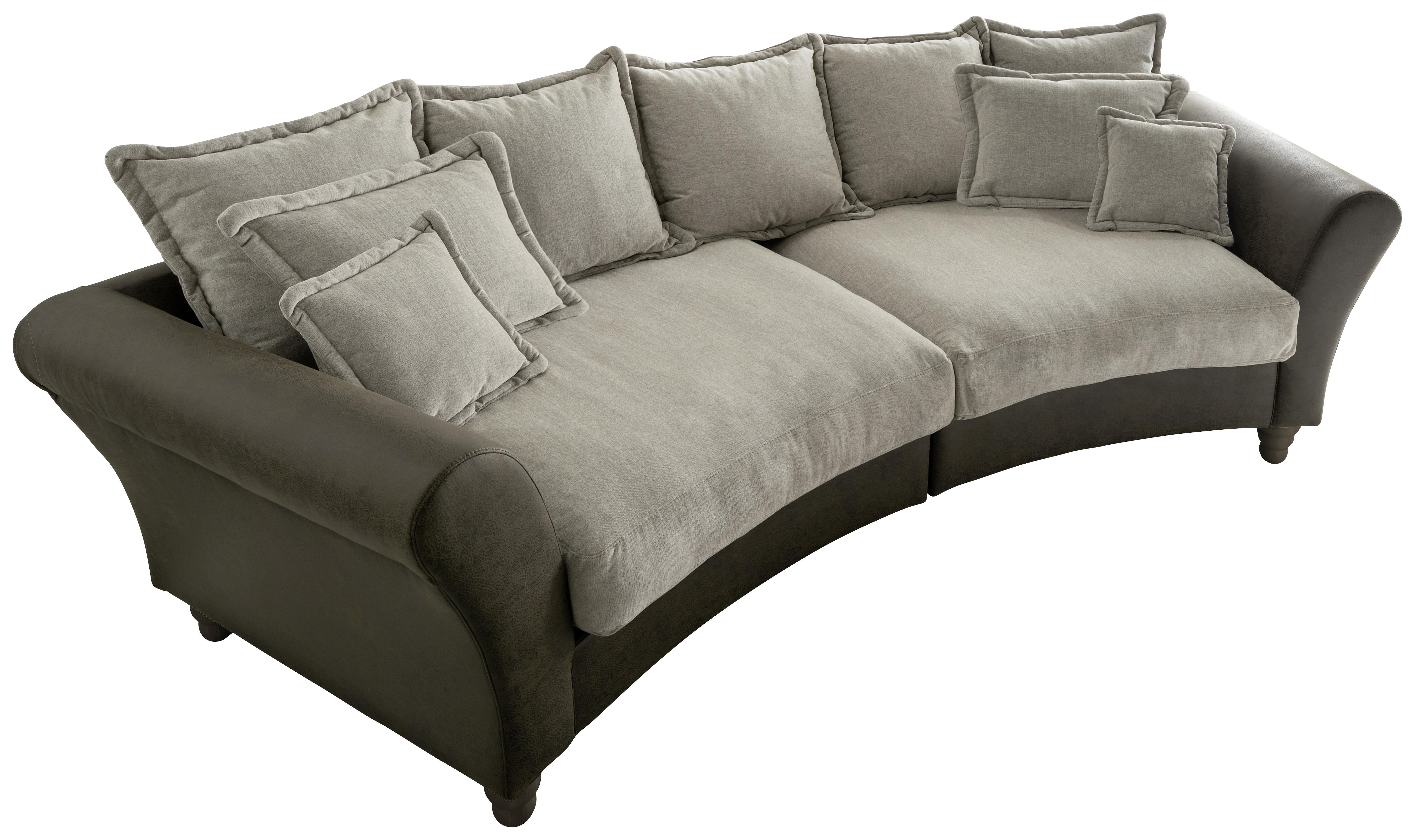 Big Sofa Cordula mit Kissen B: 328 cm Dunkel-/Hellbraun - Hellbraun/Wengefarben, MODERN, Holz/Textil (328/98/134cm) - Livetastic