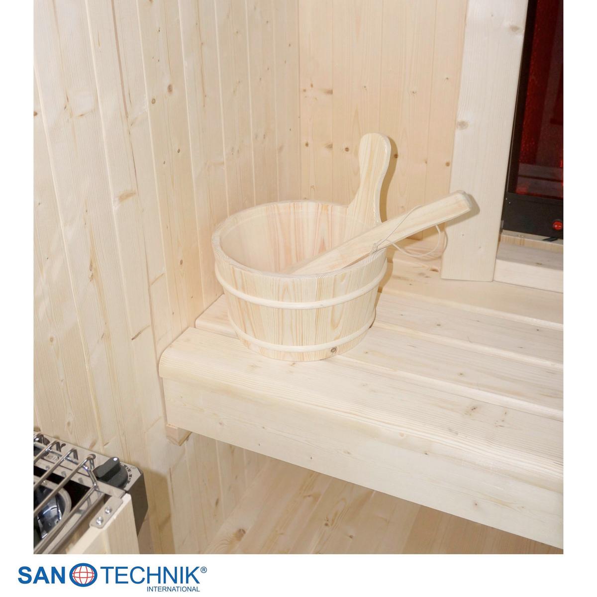 Sauna+Infrarotkabine GLACIER S geeignet für 1 Person - Fichtefarben, Basics, Glas/Holz (100/120/200cm) - Sanotechnik