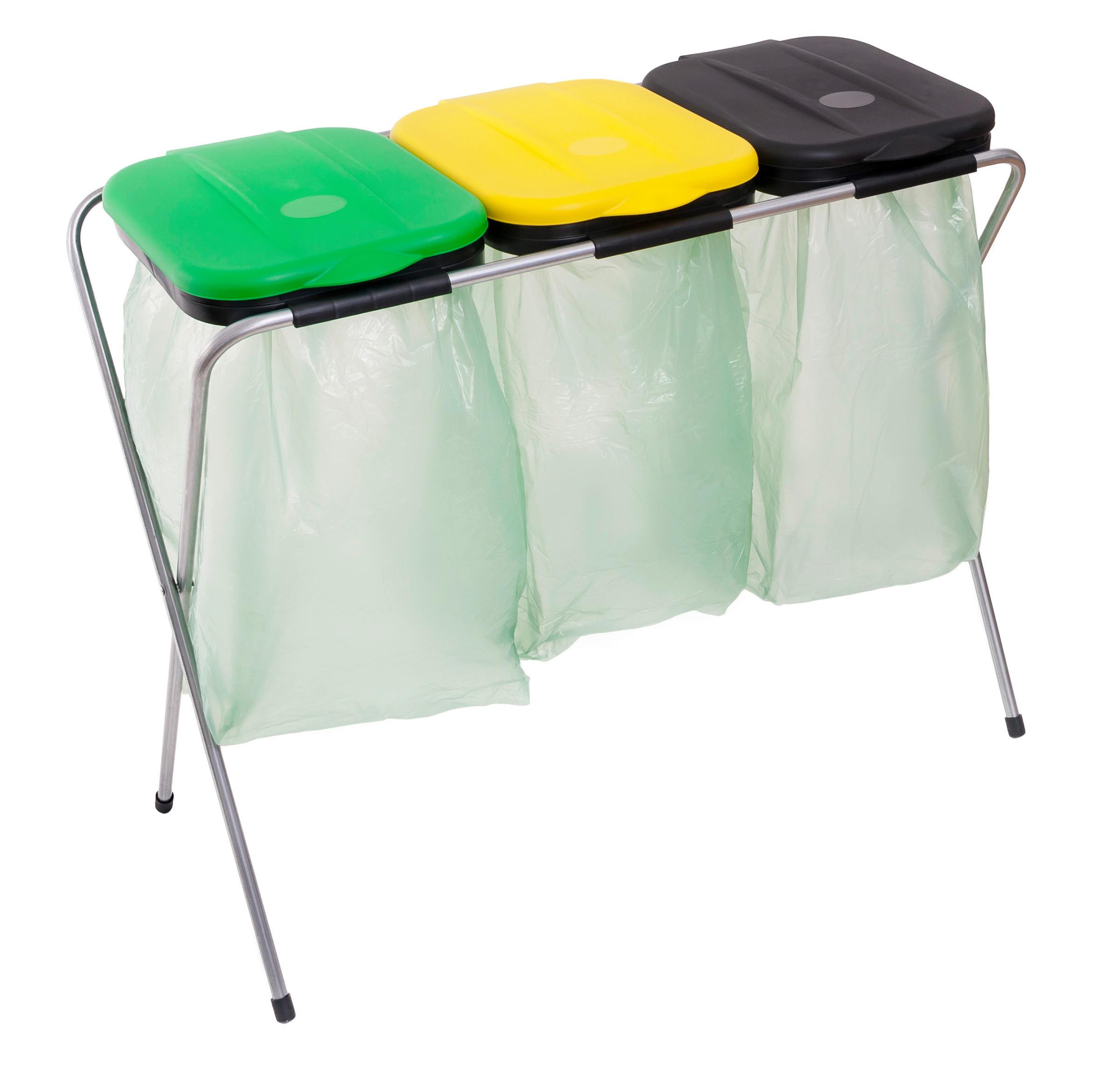 Müllsackständer Easy Fix 3 ca. 96/42/78cm - Gelb/Schwarz, Kunststoff/Metall (96/42/78cm)