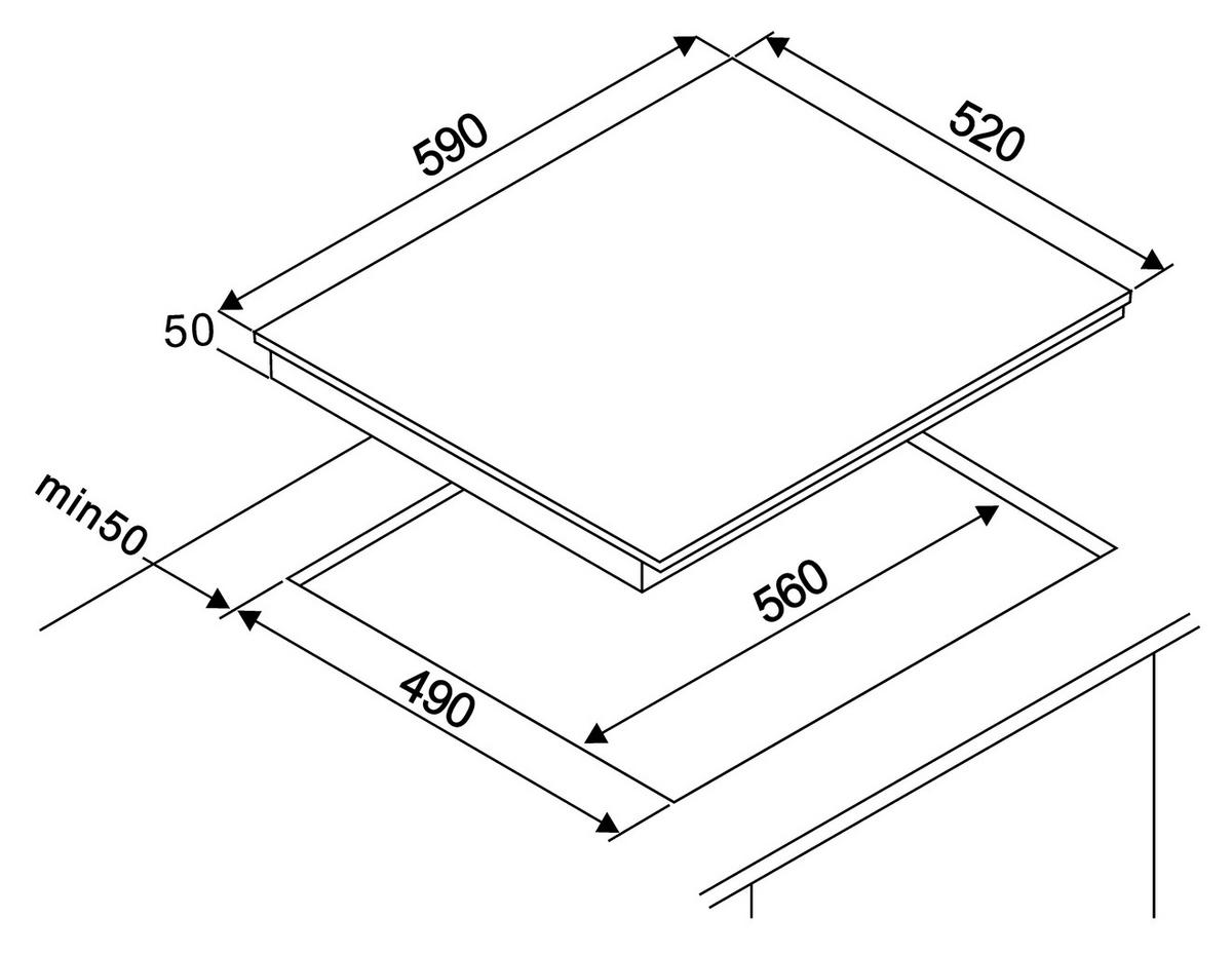 Herdset Schwarz B: 59,5 Cm - Schwarz, Basics, Glas/Metall (59,5/64,5/52,1cm) - Respekta