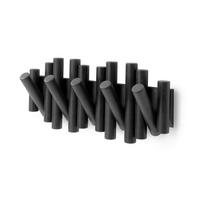 LIŠTA S HÁČIKMI HOLLY - čierna, Modern, drevo (38/17/4cm) - Mömax