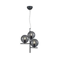 Hängeleuchte Pure H: 150 Cm 3-Flammig, Rauchglas Anthrazit - Anthrazit, Basics, Glas/Metall (40/150cm) - Trio Leuchten