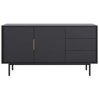 Komoda AVIV - čierna/zlatá, Design, kov/kompozitné drevo (154/82/39cm) - MID.YOU