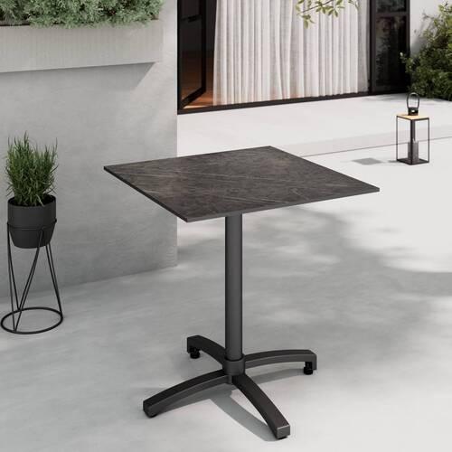 ZÁHRADNÝ STÔL HEINER - čierna/sivá, Basics, kov/plast (70/75/70cm)
