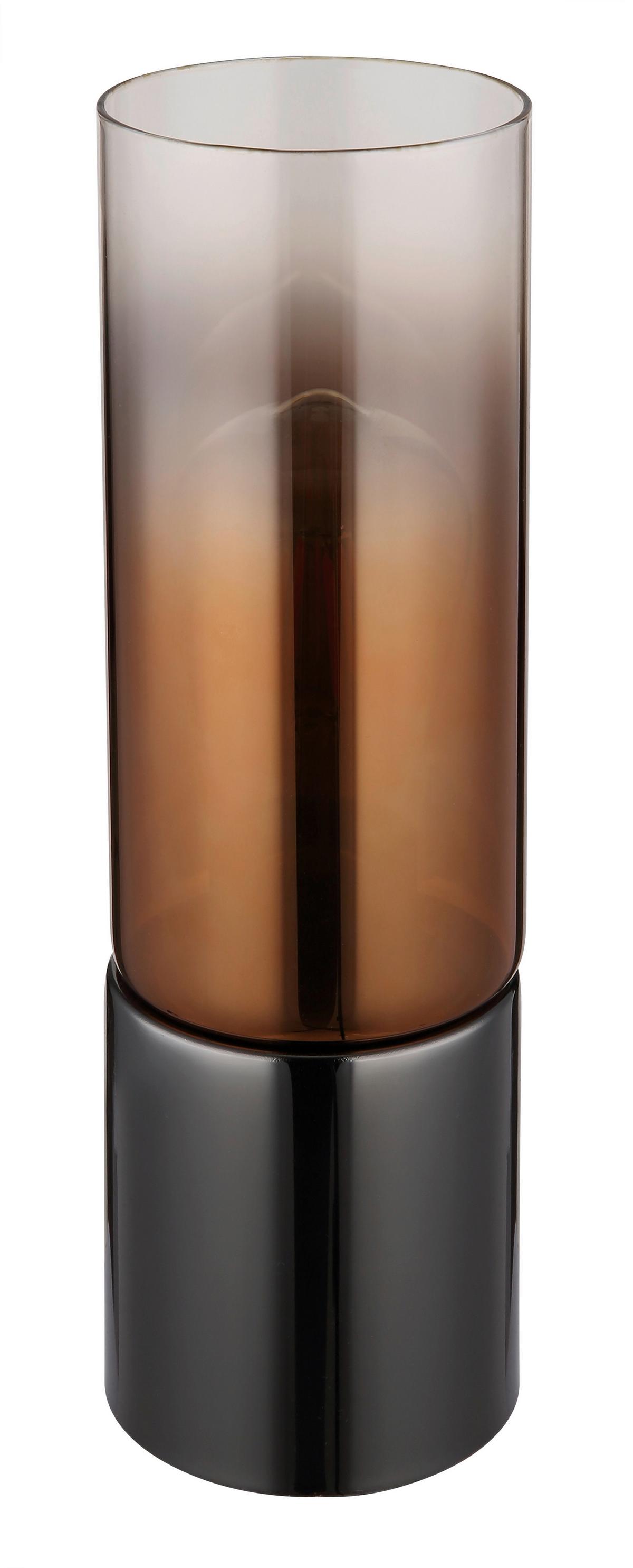 Tischleuchte 21000tg - Klar/Schwarzchrom, KONVENTIONELL, Glas/Textil (9/30cm) - Globo