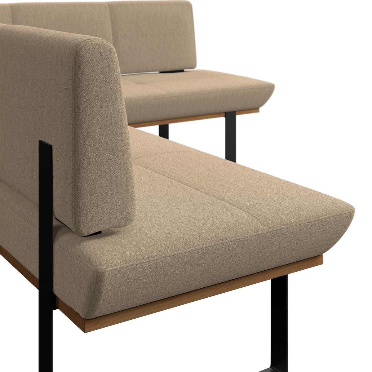 Eckbank Tristan Webstoff beige, S:225x175cm - Beige/Schwarz, MODERN, Holz/Textil (225/175cm) - James Wood