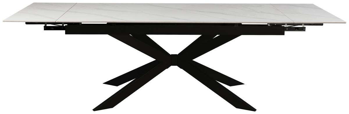 Rozťahovací stôl LEON 180-260x90 - čierna/biela, Modern, kov/keramika (180-260/90/76cm) - Premium Living