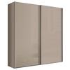 Šatníková skriňa LUMOS, šírka 200 cm - piesková/hliníková, Konventionell, kov/kompozitné drevo (200/222/68cm)