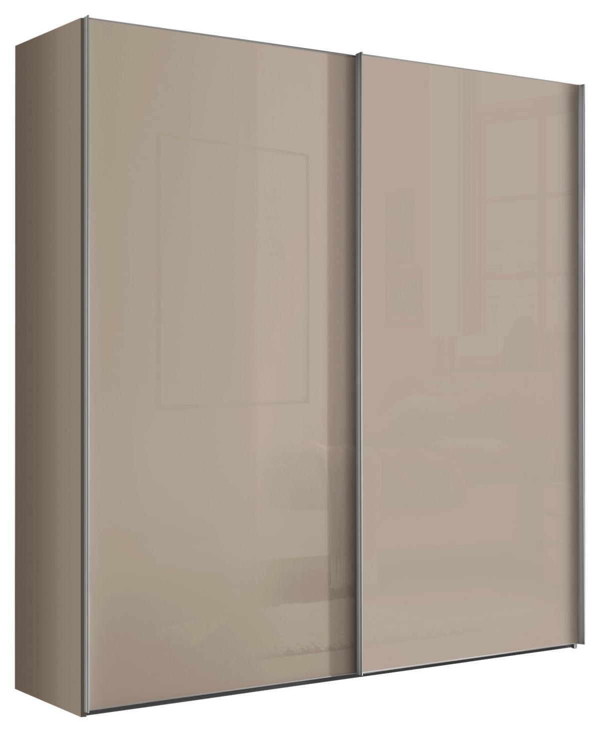 Šatníková skriňa LUMOS, šírka 200 cm - piesková/hliníková, Konventionell, kov/kompozitné drevo (200/222/68cm)