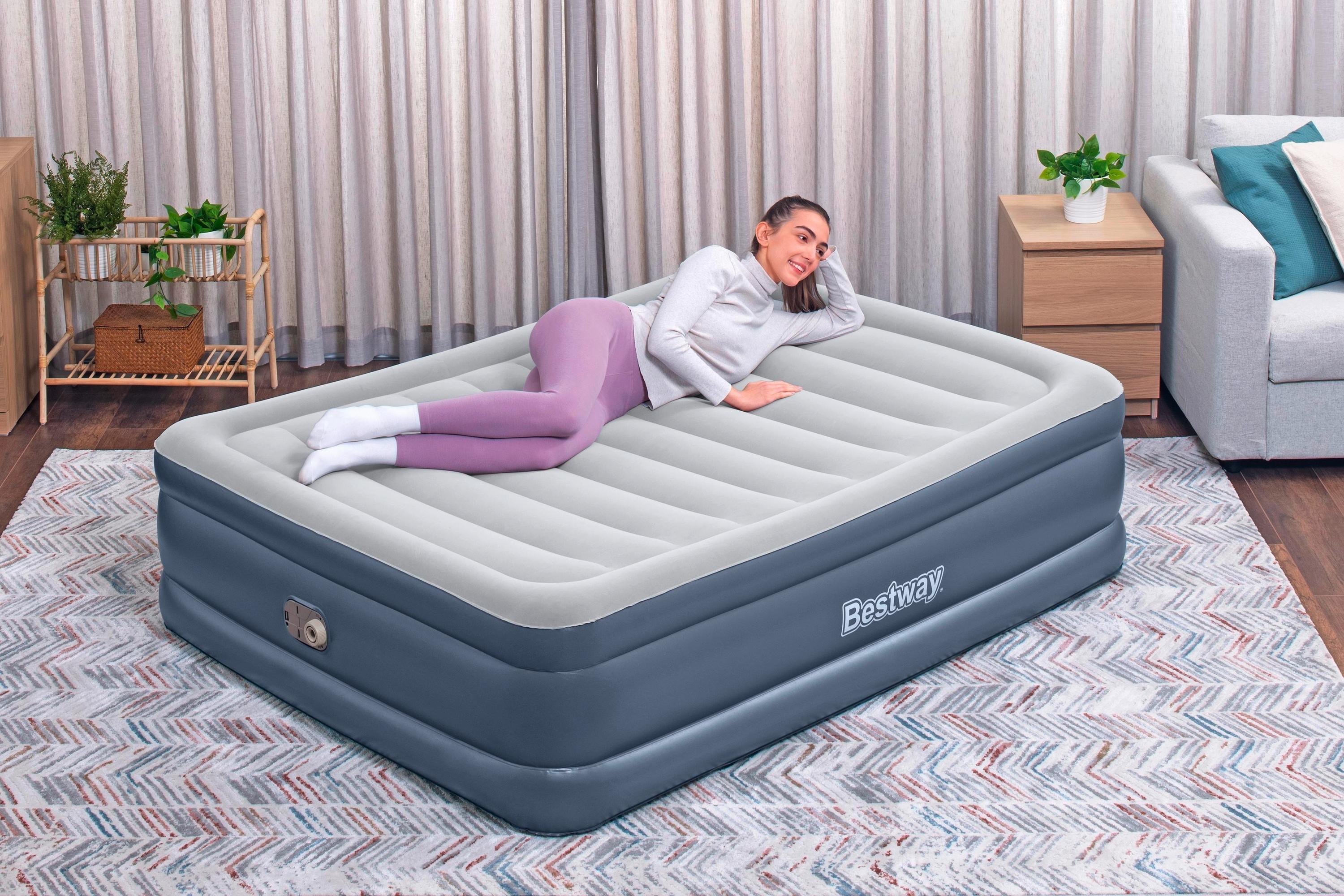 Luftbett Katharina 203x152x51 Cm Bis 300kg, Inkl. Pumpe - Dunkelblau/Grau, KONVENTIONELL, Kunststoff/Metall (203/152/51cm) - Bestway