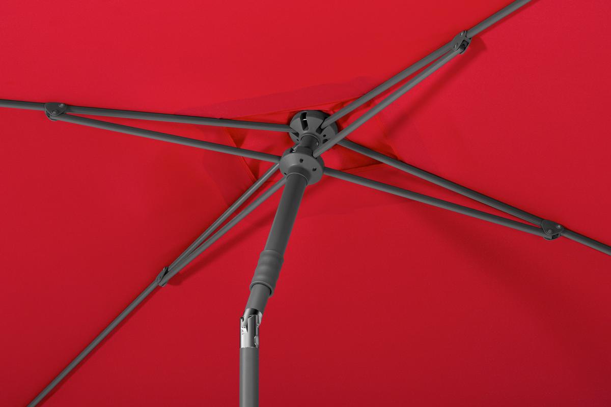 Sonnenschirm Sevilla BxHxT: 140x250x240 cm Rot - Anthrazit/Rot, Basics, Textil/Metall (140/250/240cm) - Schneider