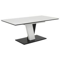 Esstisch Lucy T weiß, B: 140-180cm - Schwarz/Weiß, KONVENTIONELL, Holzwerkstoff (140-180/90/76cm) - Boxxx