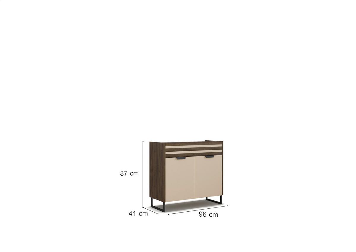 Kommode Barea Champagner Eiche Dekor - Eiche dunkel/Champagner, MODERN, Holzwerkstoff (96/87/41cm) - Rauch Möbel
