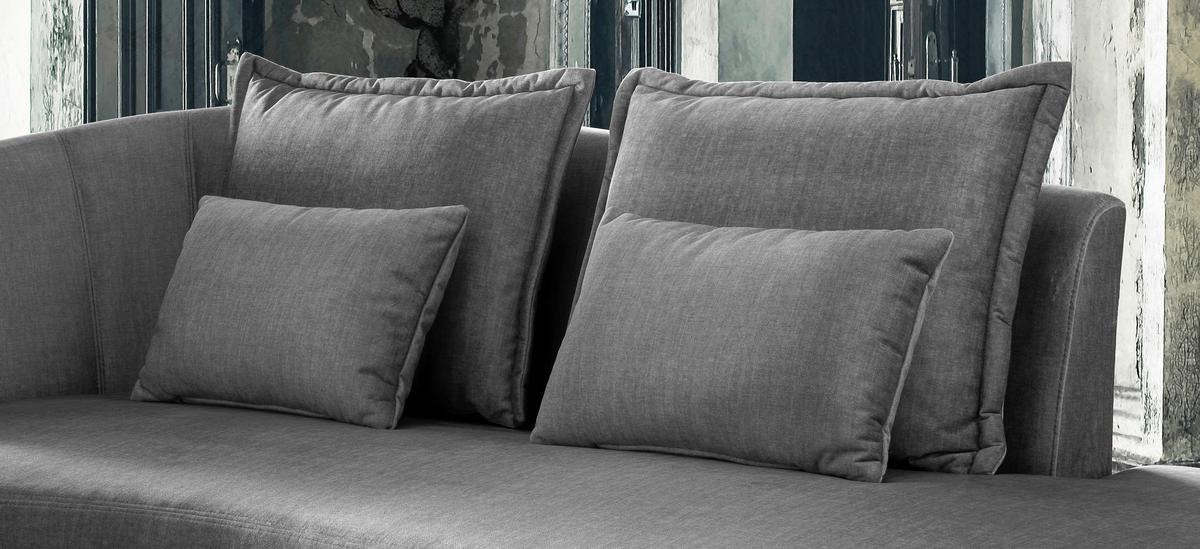 Ottomane Pistaccio Grau Velours, Rücken Echt B: 211 Cm - Schwarz/Grau, MODERN, Textil (211/85/101cm) - Livetastic