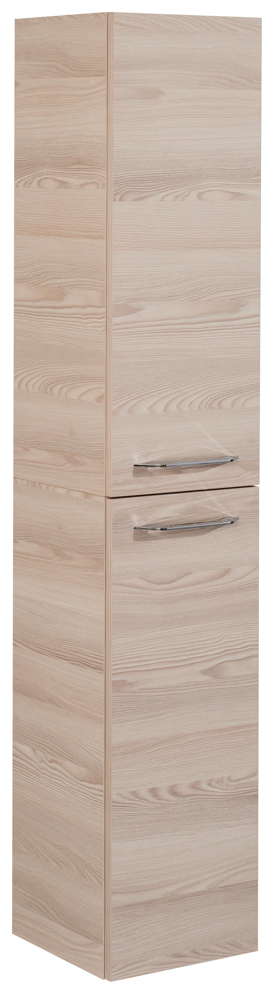 Hochschrank mit Türdämpfer B. Clever B: 30cm Esche Dekor - Eschefarben, MODERN, Glas/Holzwerkstoff (30/159/32cm) - MID.YOU