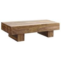 Drevený konferenčný stolík SIRA, sheesham - farba indického palisandra, Design, drevo (120/45cm) - MID.YOU