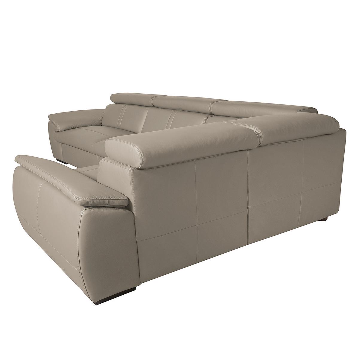 Ecksofa City Hellgrau S: 265x193 Cm - Wengefarben/Hellgrau, Design, Leder (265/193cm) - Livetastic