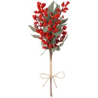 Dekozweig Nathalia - Beige/Rot, KONVENTIONELL, Kunststoff/Textil (13/43cm) - Luca Bessoni