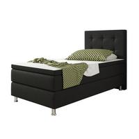 Boxspringbett Mit Topper 90x200 Cm Köln-F - Silberfarben/Schwarz, KONVENTIONELL, Textil (90/115/210cm) - MID.YOU