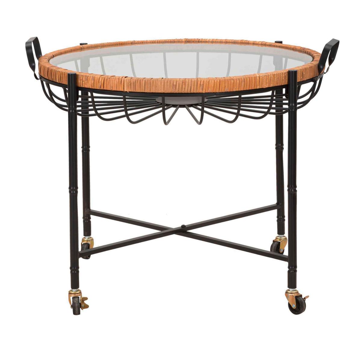 Couchtisch Cebu With Glass Schwarz, Naturfarben B: 70,5cm - Schwarz/Naturfarben, Basics, Glas/Holz (70,5/57/65cm)