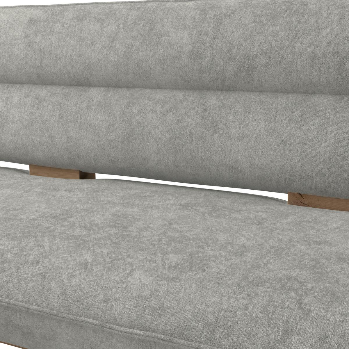 Eckbank Beluna Ii Webstoff Hellgrau, B: 170cm - Eichefarben/Hellgrau, KONVENTIONELL, Holz/Textil (170/212cm) - James Wood