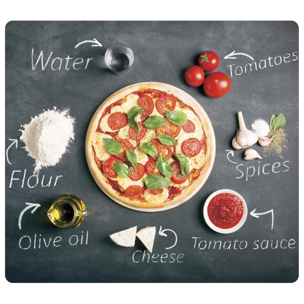 Herdabdeckplatte Pizza - Multicolor/Schwarz, Basics, Glas (56/50/1,4cm) - Kesper