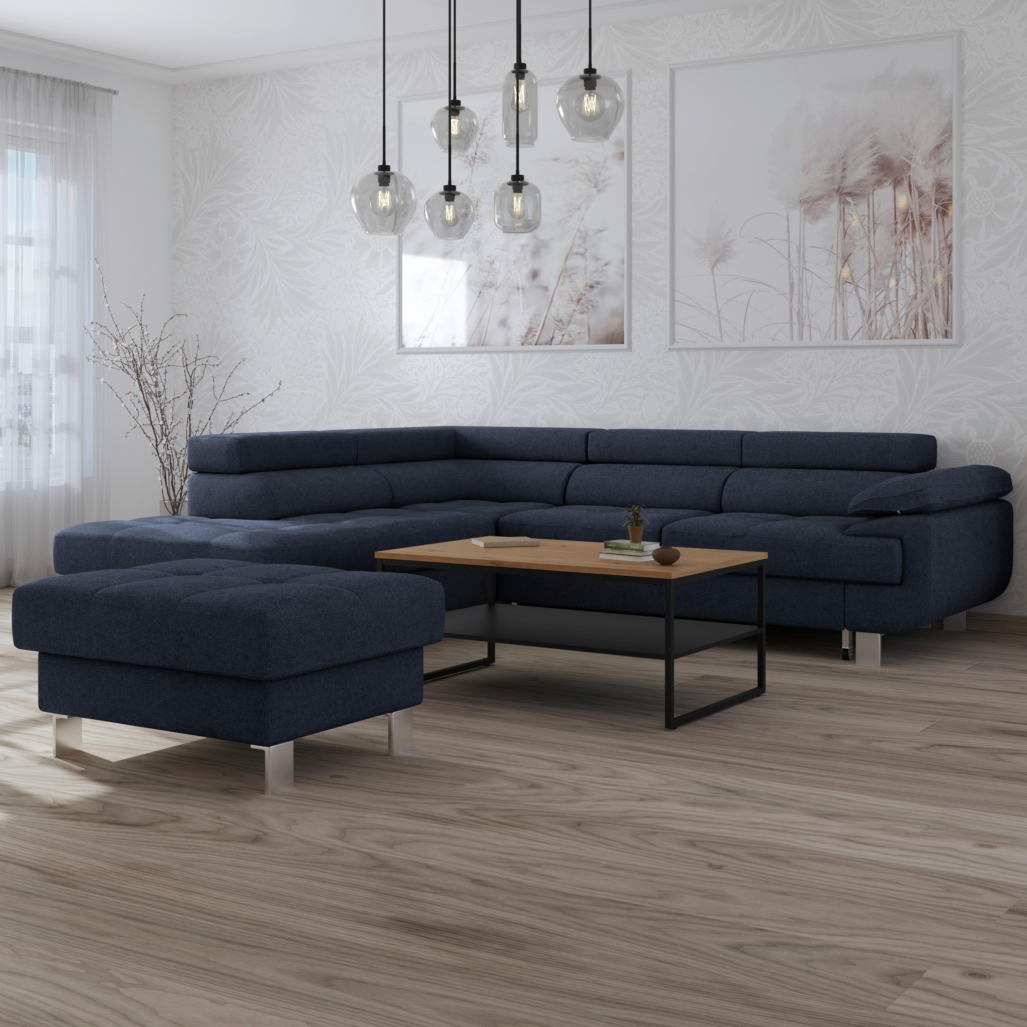 Ecksofa Savona - Dunkelblau, MODERN, Textil (230/270cm) - Ondega
