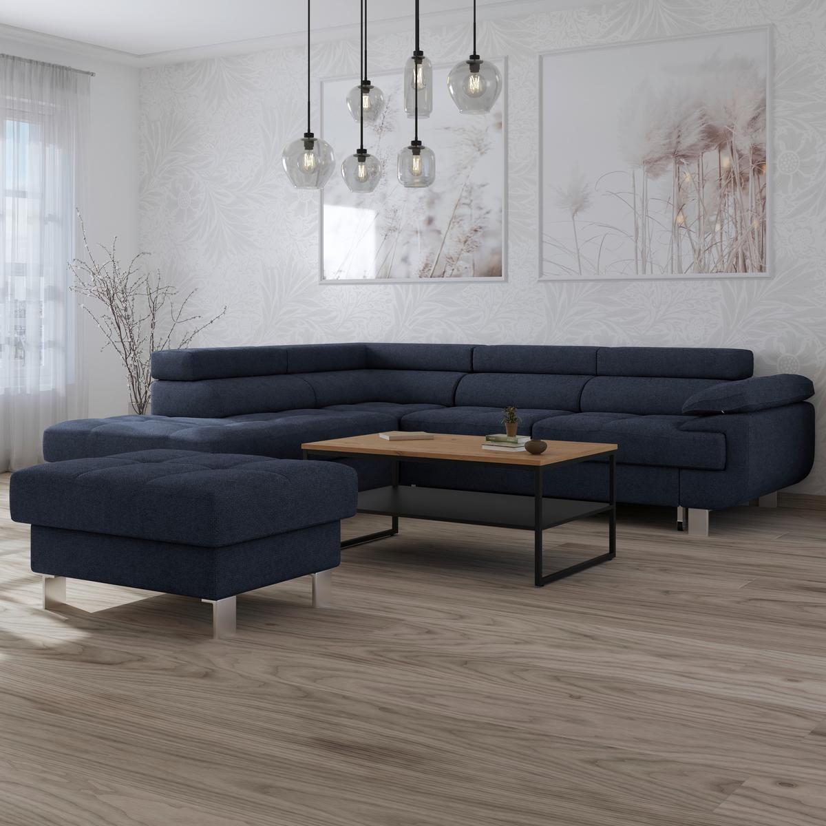 Ecksofa Savona - Dunkelblau, MODERN, Textil (230/270cm) - Ondega
