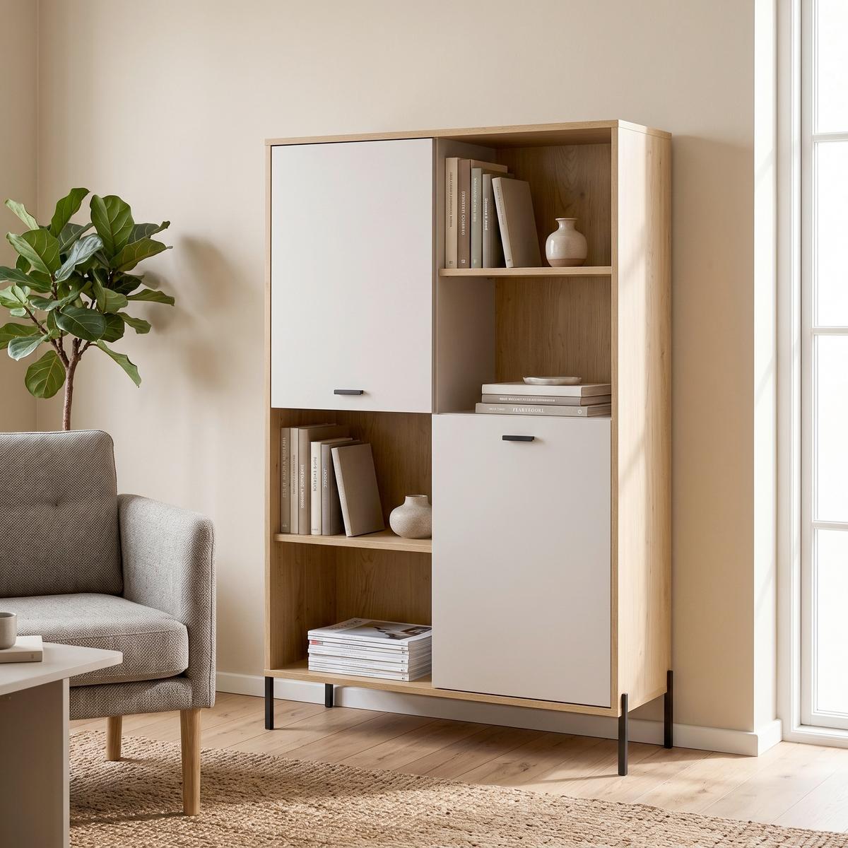 Regalelement Fredericia Eichefarben Kaschmir B: 105 cm - Kaschmir/Eichefarben, Design, Holzwerkstoff (105/160/40cm) - MID.YOU