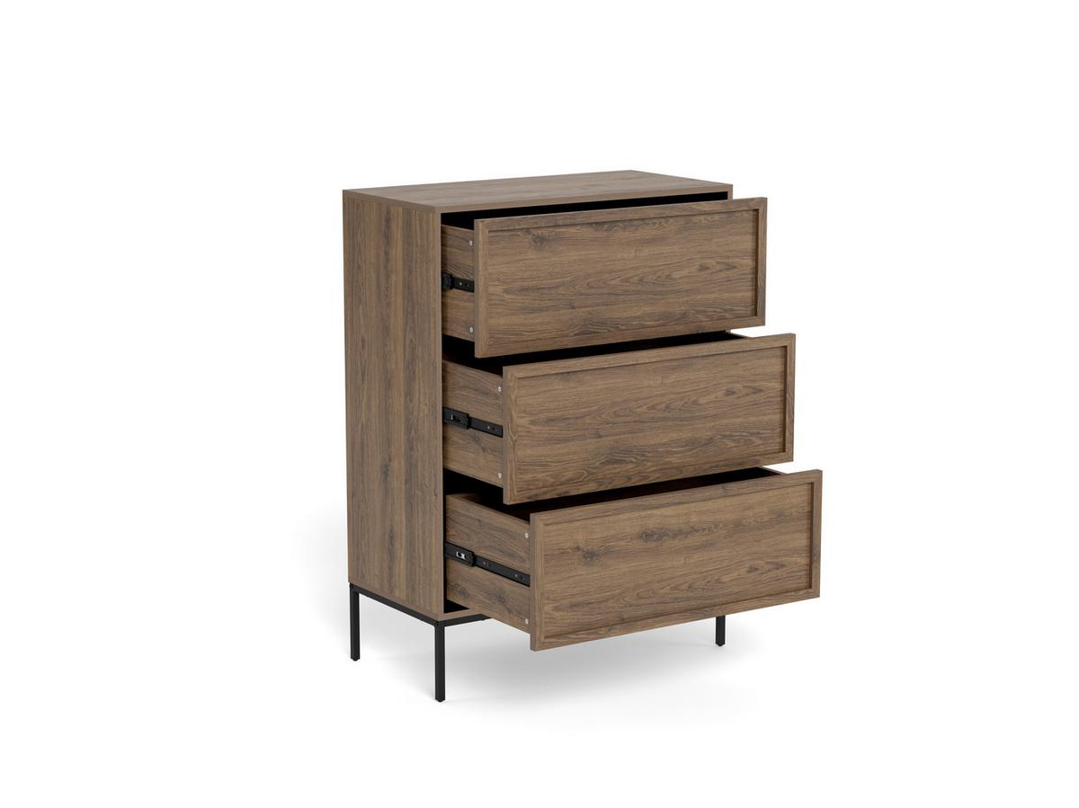 Komoda PALMDALE dub dymový - čierna/tmavý dub, Design, kov/kompozitné drevo (80/110/40cm) - MID.YOU