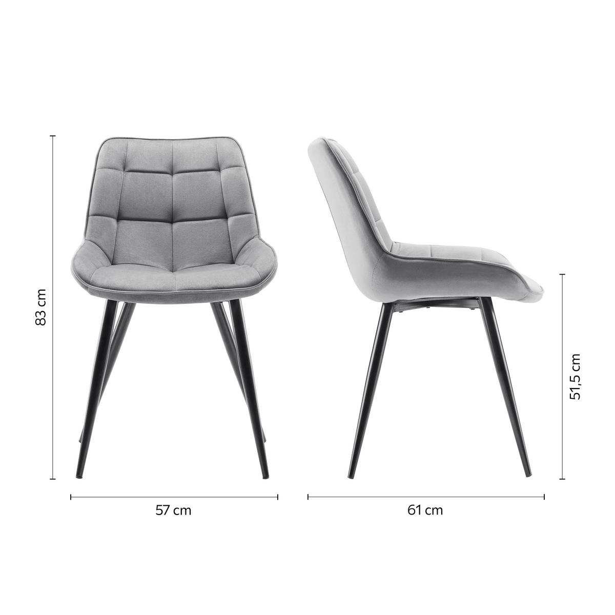 Jídelní židle ALINA šedá - šedá/černá, Moderní, kov/dřevo (59/84/51cm) - Bessagi Home