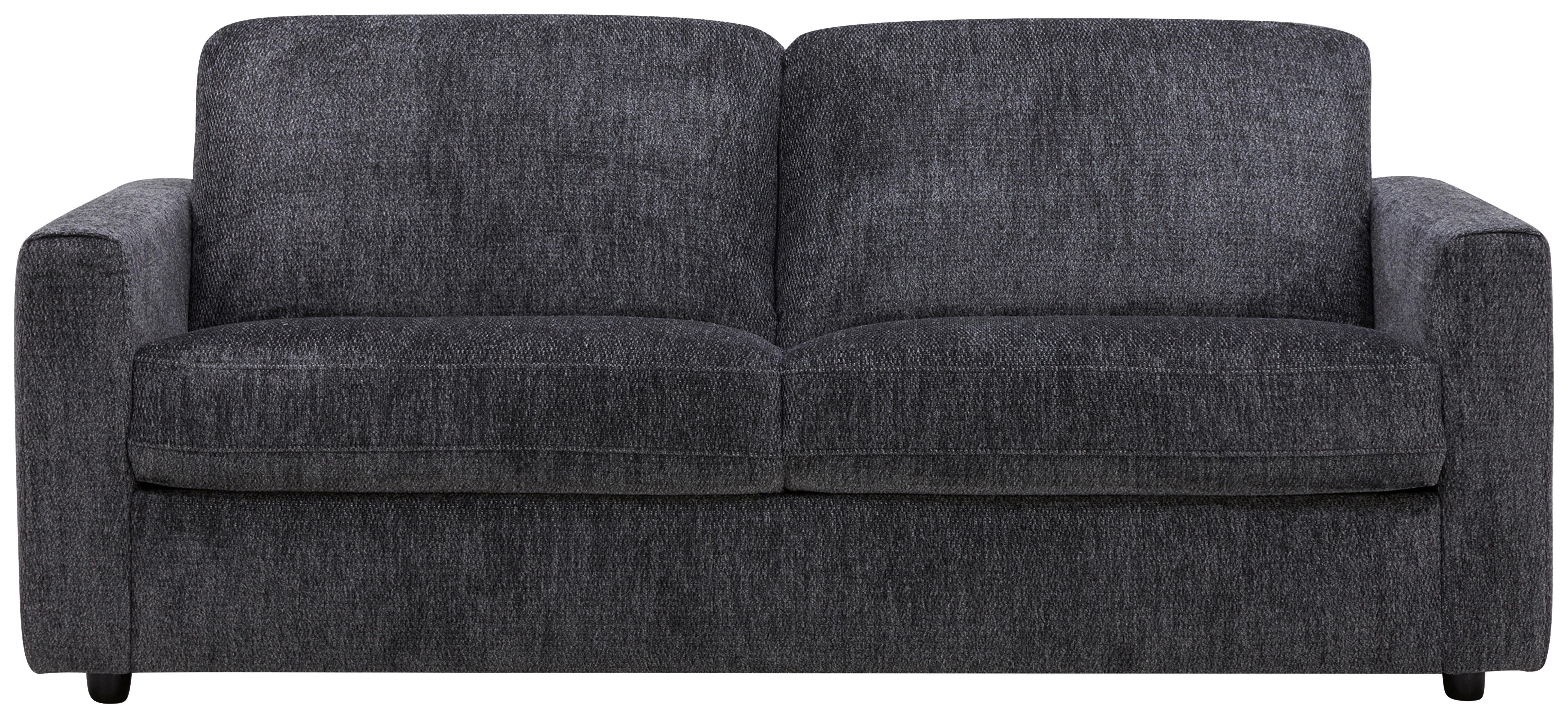 Schlafsofa Kopenhagen dunkelgrau, B: 194cm - Dunkelgrau/Schwarz, MODERN, Holz/Textil (194/95/83cm)