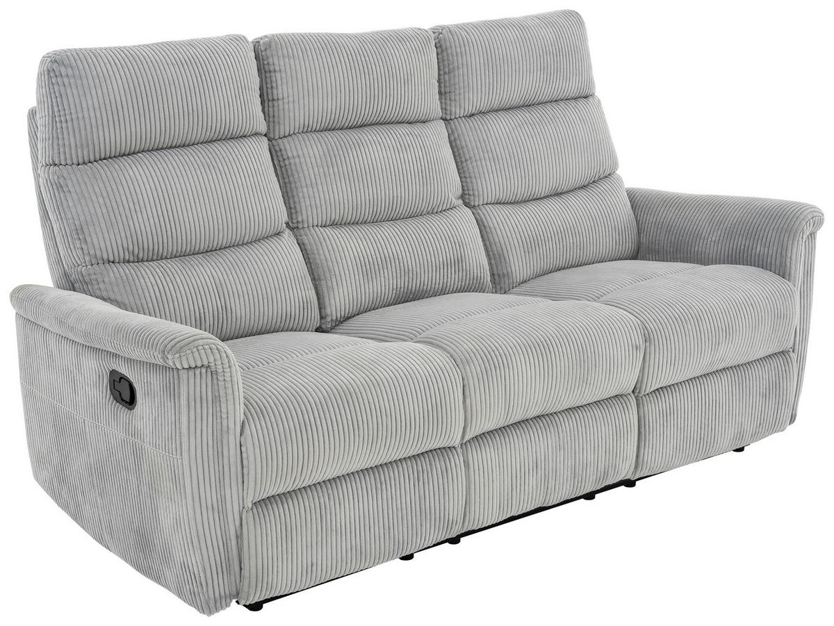 3-Sitzer-Sofa Xeno Hellgrau B: 184 cm - Hellgrau/Schwarz, Design, Textil/Metall (184/108/89cm) - Livetastic