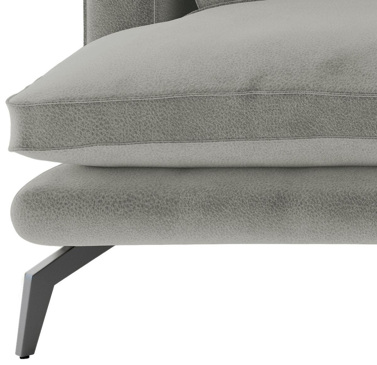 Sitzgarnitur Bali - Schwarz/Grau, Design, Textil (202/250cm) - Livetastic