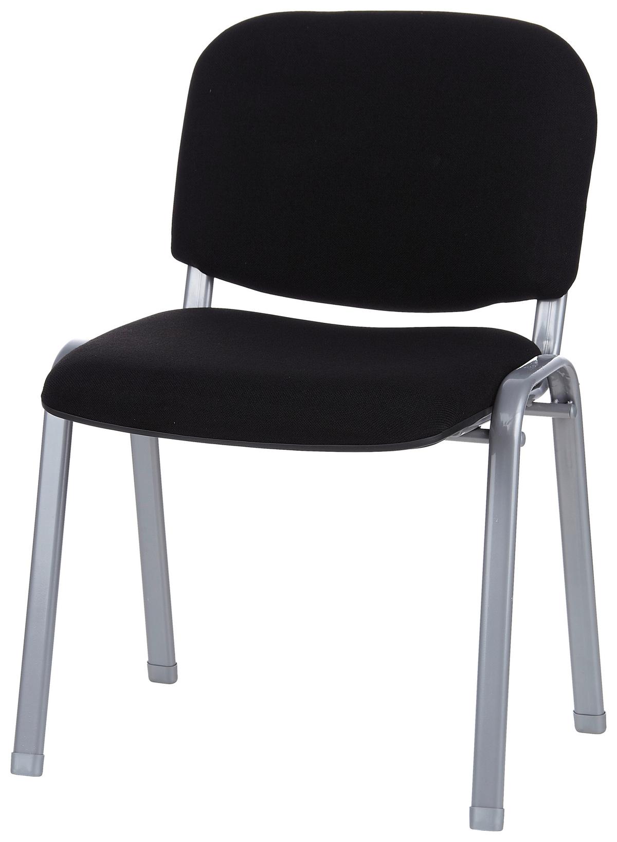 Besucherstuhl Xt 600 Schwarz Stapelbar - Silberfarben/Schwarz, Basics, Textil/Metall (58/84/48cm) - MID.YOU