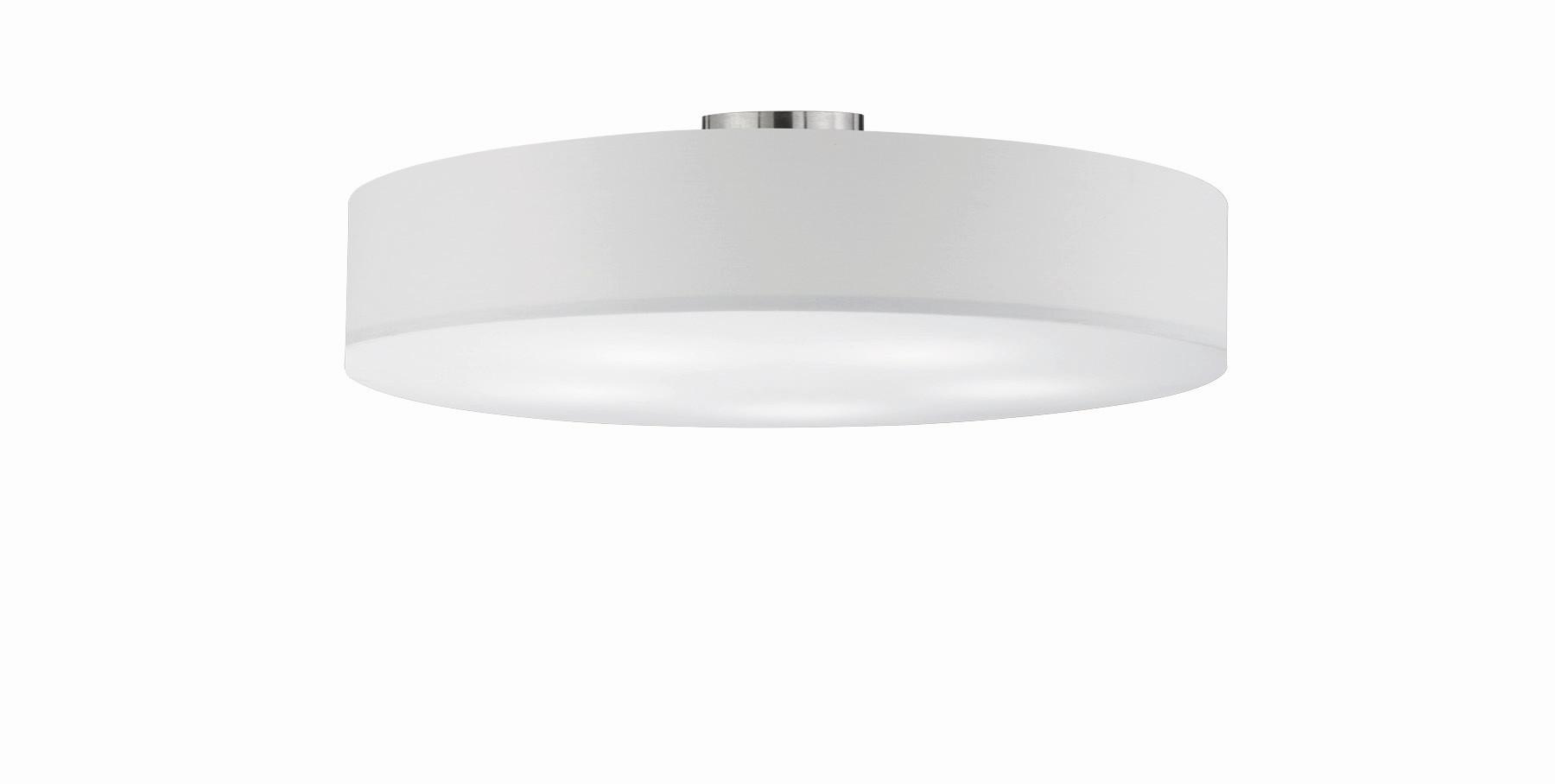 Deckenleuchte 603900501 Hostel - Weiß/Nickelfarben, KONVENTIONELL, Textil/Metall (65/17cm) - Trio Leuchten