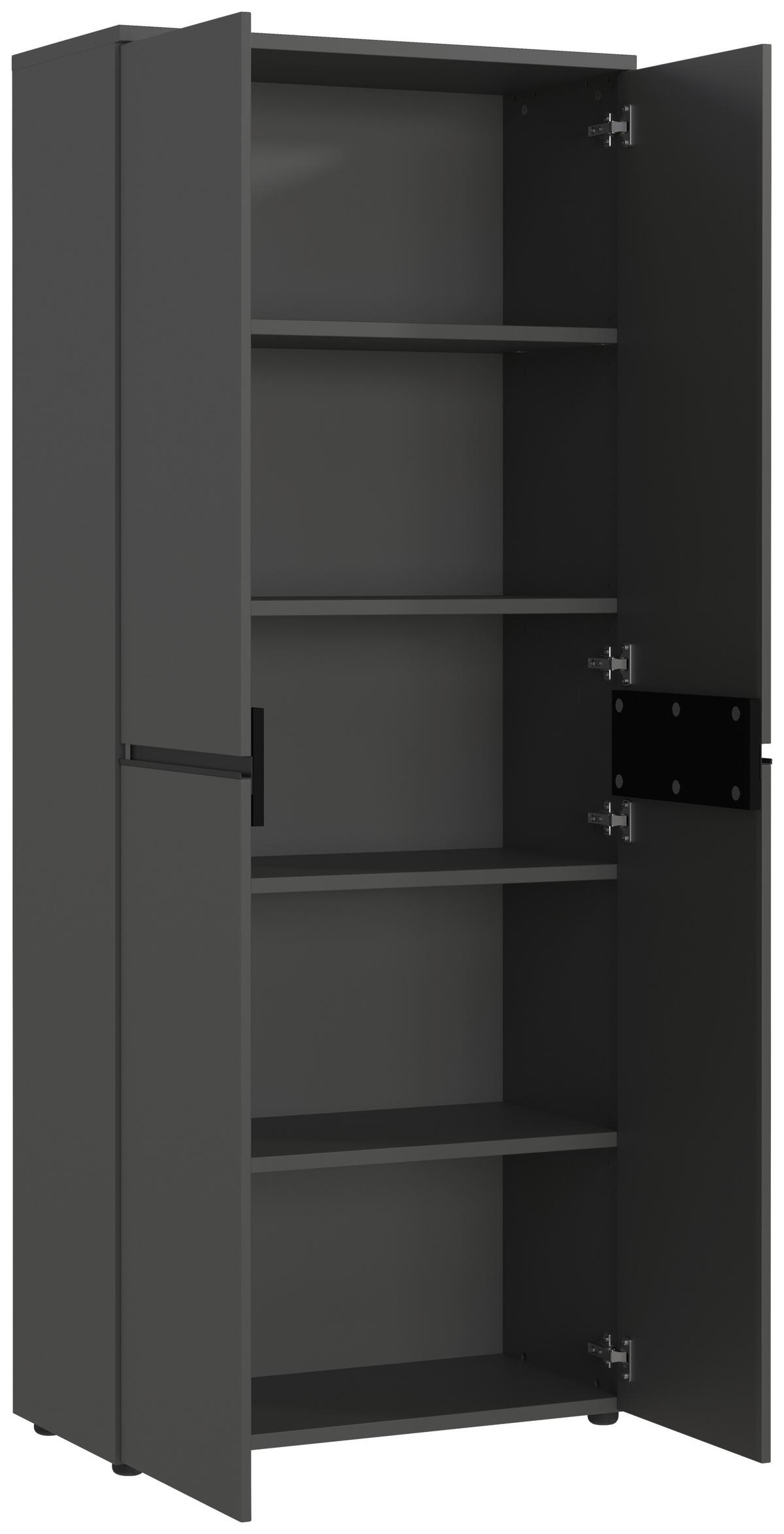 Aktenschrank Bedano Graphitfarben B: 81cm - Graphitfarben, MODERN, Holzwerkstoff (81/197/40cm) - Germania