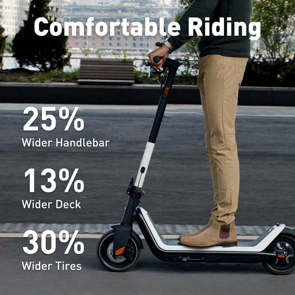 E-scooter Klappbar Niu Kqi3 Sport + Digitaler Tachoanzeige - Weiß, KONVENTIONELL, Metall (117,3/17/120,2cm) - NIU