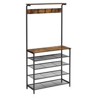 Predsieňový nábytok hnedá, čierna - hnedá/čierna, Trend, kov/kompozitné drevo (80/183,5/31,5cm) - Boxxx