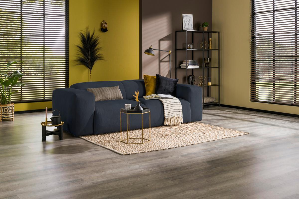 3-sitzer-sofa Hannah Blau B: 247 Cm - Blau/Schwarz, Design, Textil (247/75/104cm) - MID.YOU