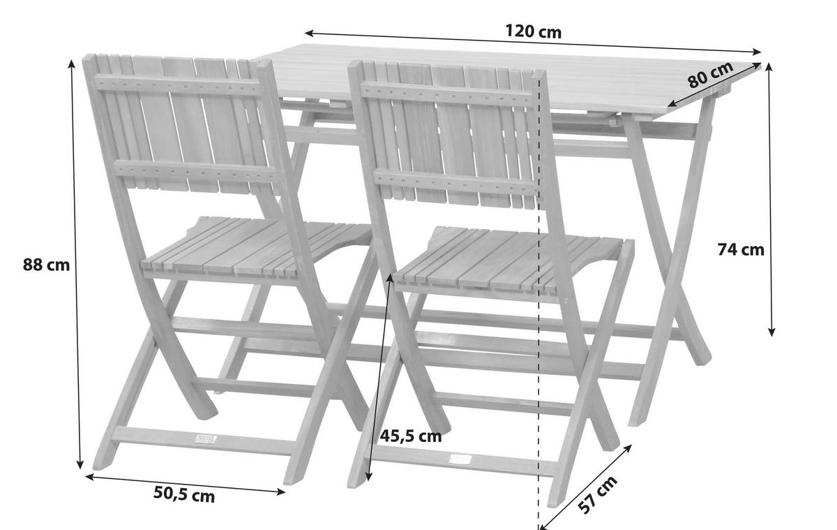 Gartengarnitur 5-Tlg. Falun Echtholz Akazie - Akaziefarben, KONVENTIONELL, Holz - Siena Garden