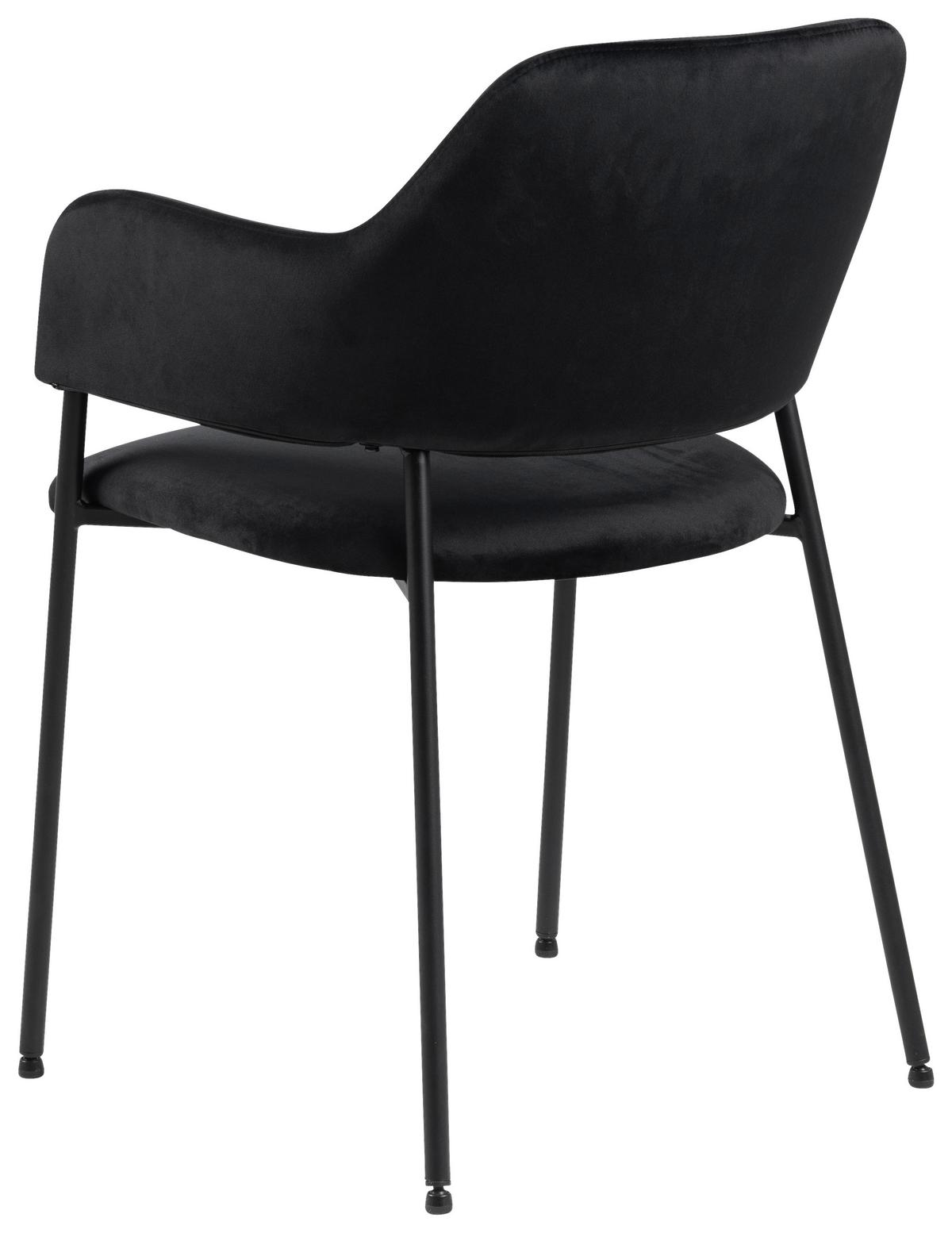 Stolička s podrúčkami LIMA čierna - čierna, Design, kov/textil (54/82/55cm) - Livetastic