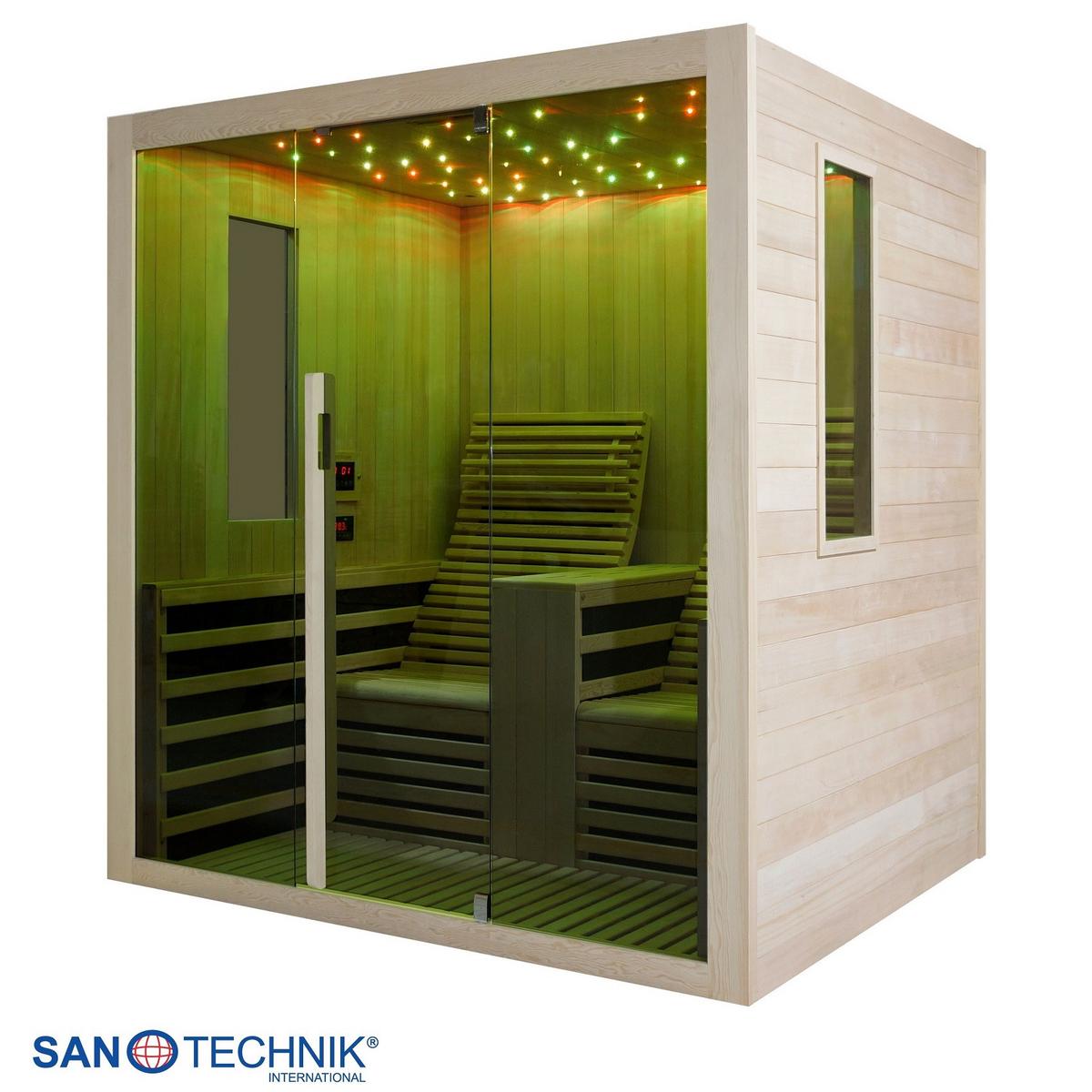 Infrarotkabine 2 Personen 180x195x150 cm Carbon - Naturfarben, Basics (180/195/150cm) - Sanotechnik