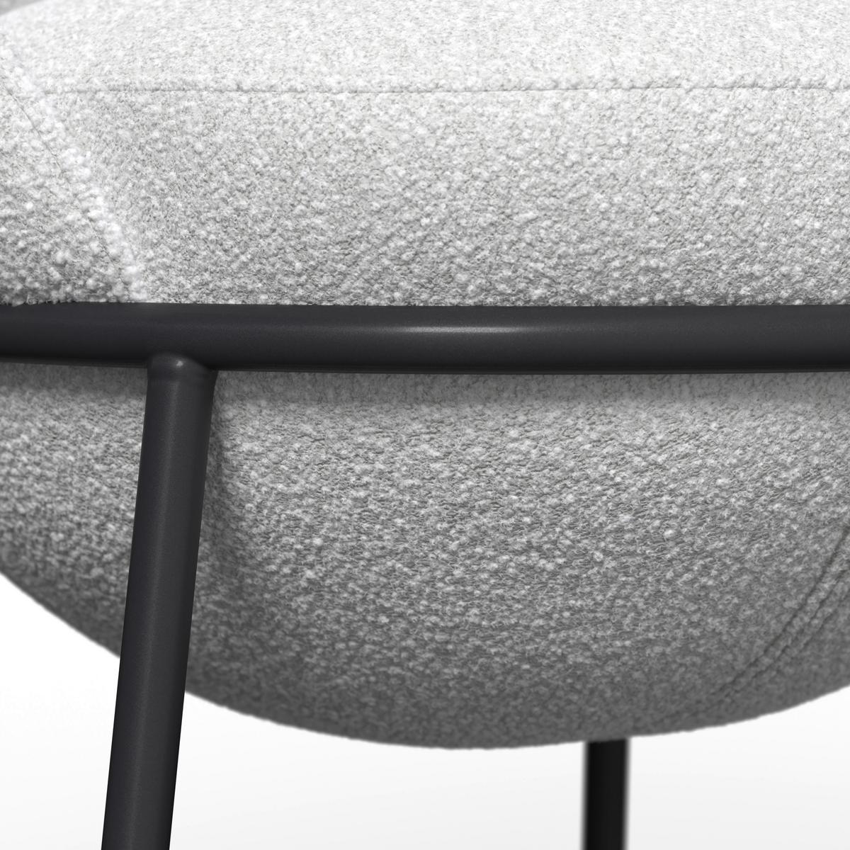 STOLIČKA S PODRÚČKAMI ZOA - čierna/krémová, Modern, kov/drevo (57/85/61cm) - Bessagi Home